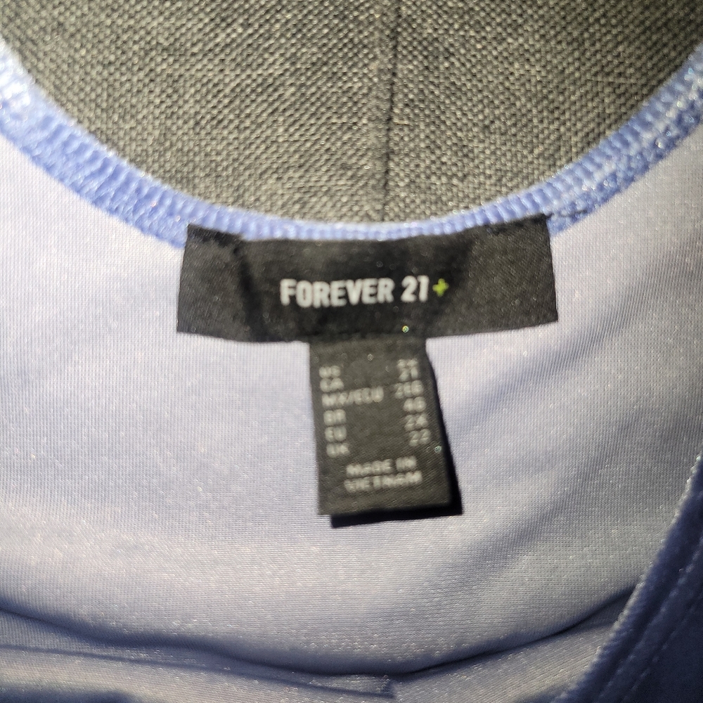 2X Forever 21 Blue Velour BodySuit - Picture 2 of 2